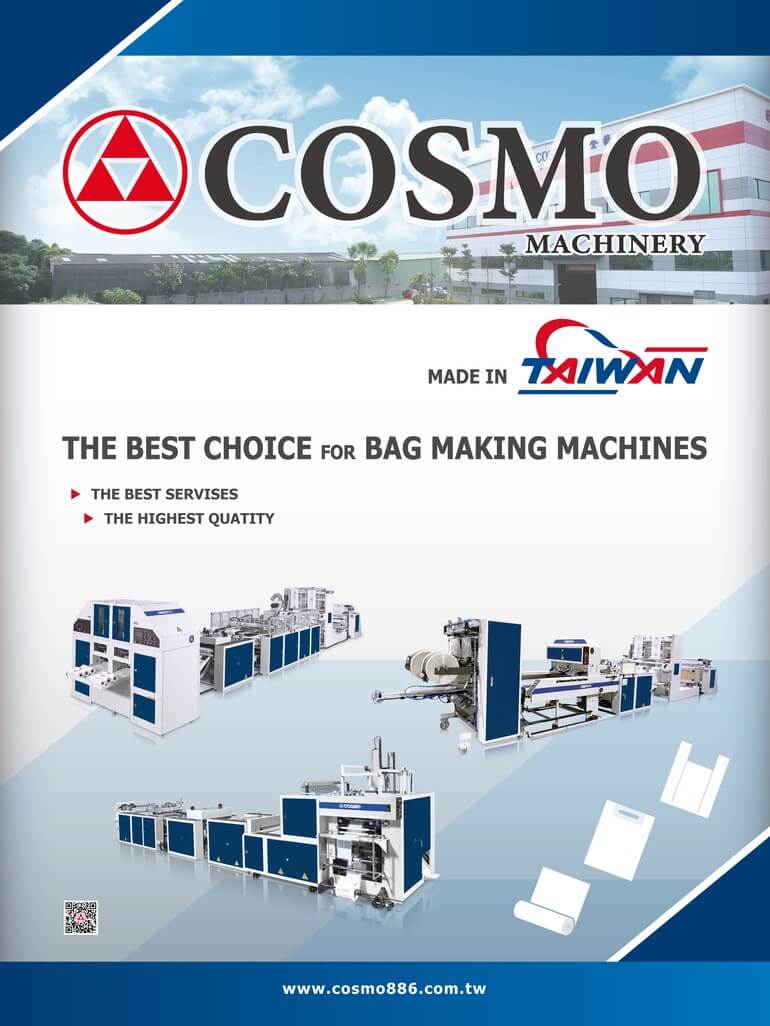 Cosmo is the best plastic bag making machine manufacturer in Taiwan