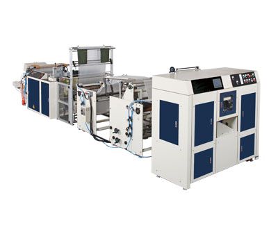 Fully Automatic High Speed Garbage Bags , Table Sheets-On-Roll Making Machine With (V , C , N , M Shape) Folding Unit(Coreless) / SMNR-1000