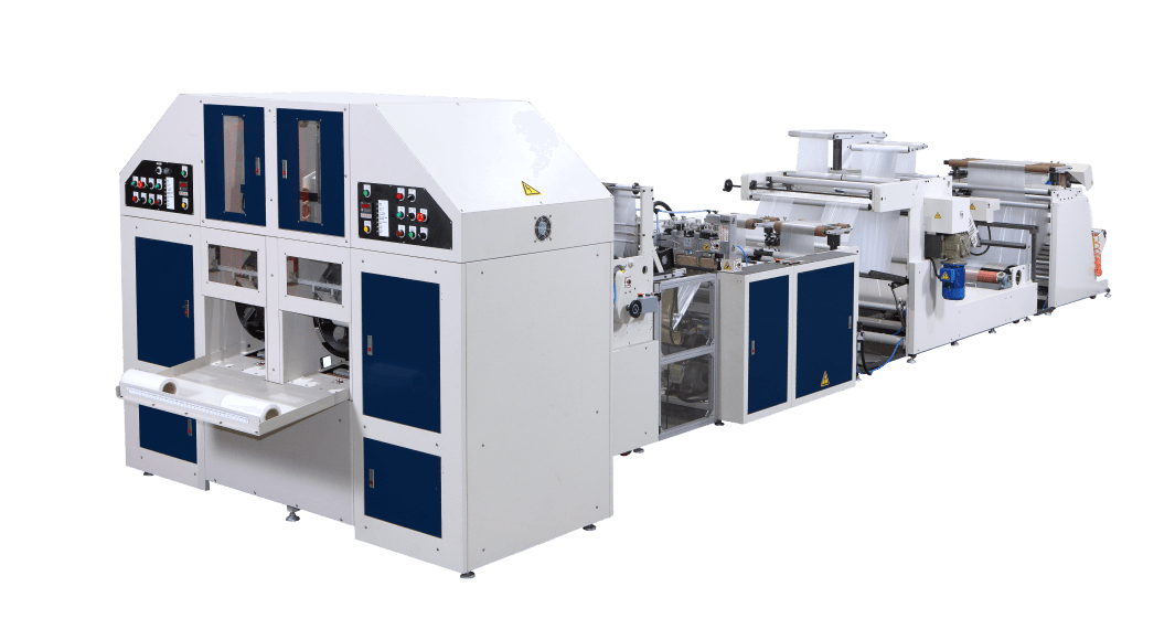Fully Automatic High Speed 2 Lines with Core Vegetable Bag on Roll Making Machine with Hot Slitting Unit Fully Automatic High Speed 2 Lines with Core Vegetable Bag on Roll Making Machine with Hot Slitting Unit