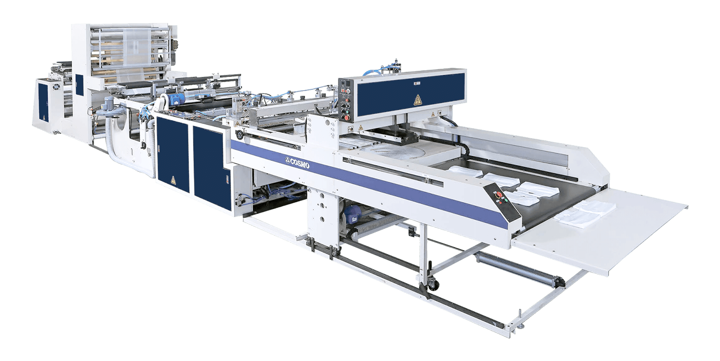 Fully Automatic Side Seal Plastic Beverage Cup Carrier, Carry out Bag (wave top), Wet Umbrella Bag & Plastic Newspaper Bag Making Machine Fully Automatic Side Seal Plastic Beverage Cup Carrier, Carry out Bag (wave top), Wet Umbrella Bag & Plastic Newspaper Bag Making Machine